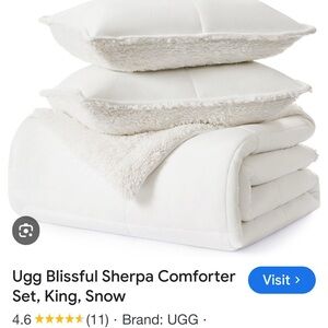 UGG White Sherpa Comforter Set Luxurious Cozy Bedding